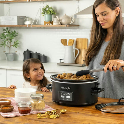 Crock-Pot® One-Touch Control 6-Quart Cook & Carry Slow Cooker, Matte Black