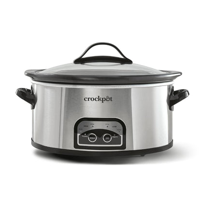 Crock-Pot® One Touch Control 6-Quart Easy-to-Clean Slow Cooker, Stainless Steel