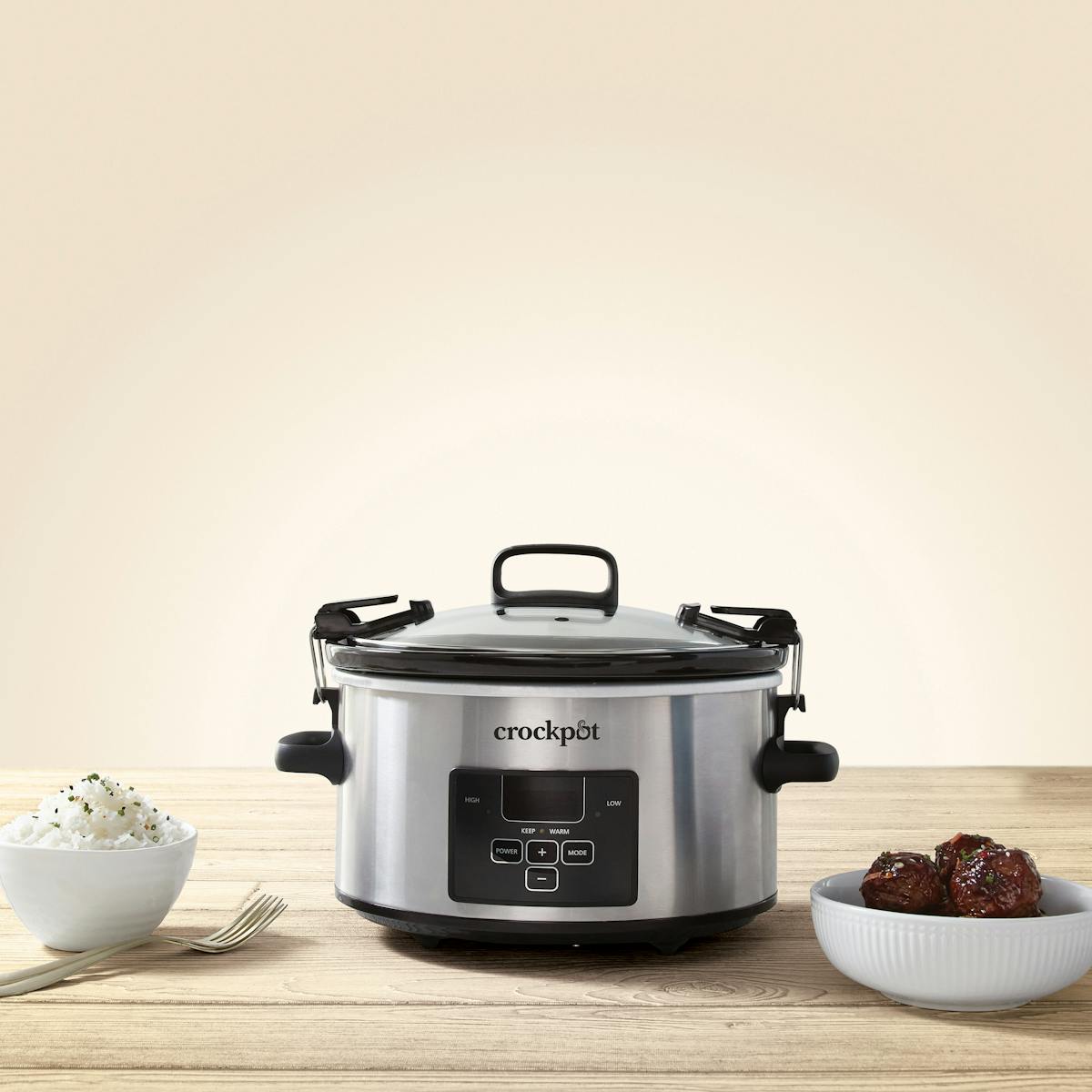Crock-Pot® Programmable 4-Quart Cook & Carry Slow Cooker, Stainless Steel