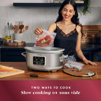 Crock-Pot® Programmable 7-Quart Cook & Carry Slow Cooker with Sous Vide, Stainless Steel